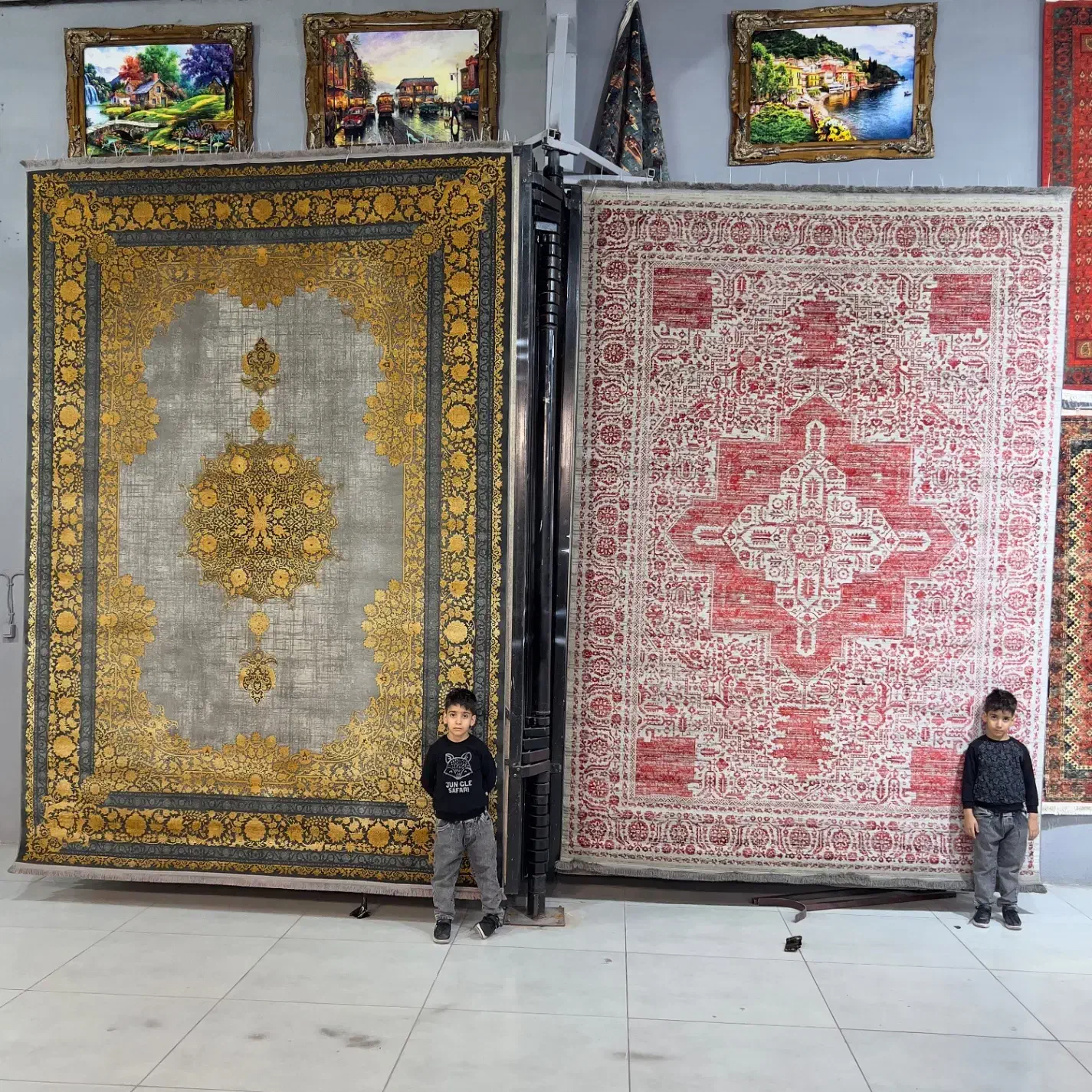 فرش دوقلوها/عکس اگهی تخفیف۳۰درصدی واقعی دارد|فرش|شیراز, لاله|دیوار