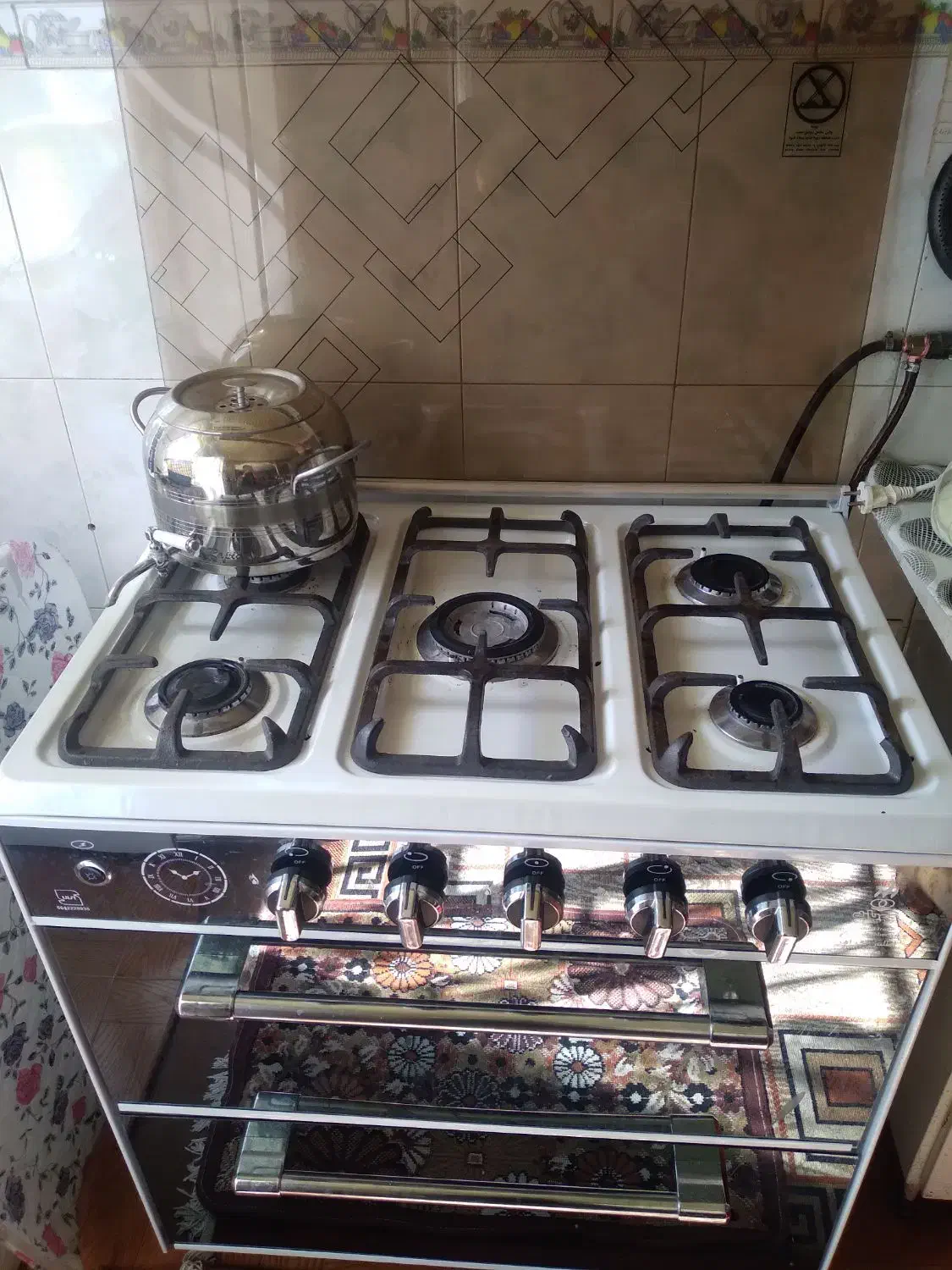 گاز۵شعله طرح فر|اجاق گاز و لوازم برقی پختوپز|گلپایگان, |دیوار