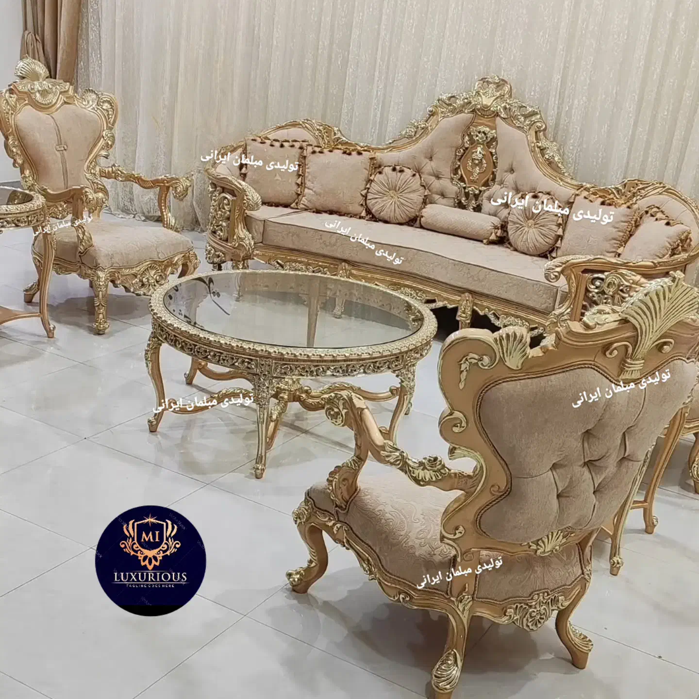 مبل عرشیا پشت و رو منبت از خود کارگاه تا خانه شما|مبلمان خانگی و میز عسلی|مرند, |دیوار