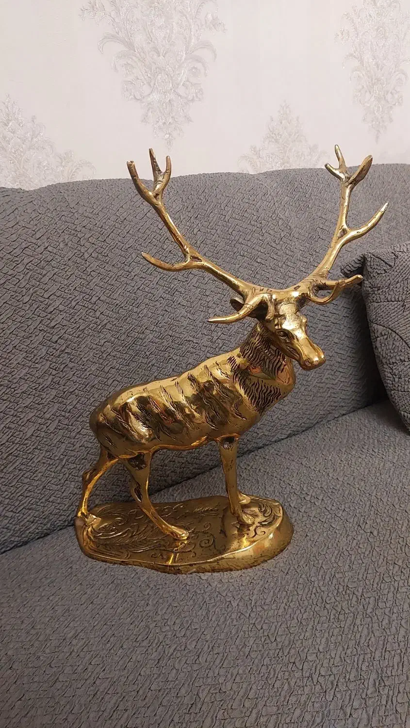 گوزن وزن ۵ کیلویی برنز گلاب پاش برنز|مجسمه، تندیس، ماکت|ملایر, |دیوار