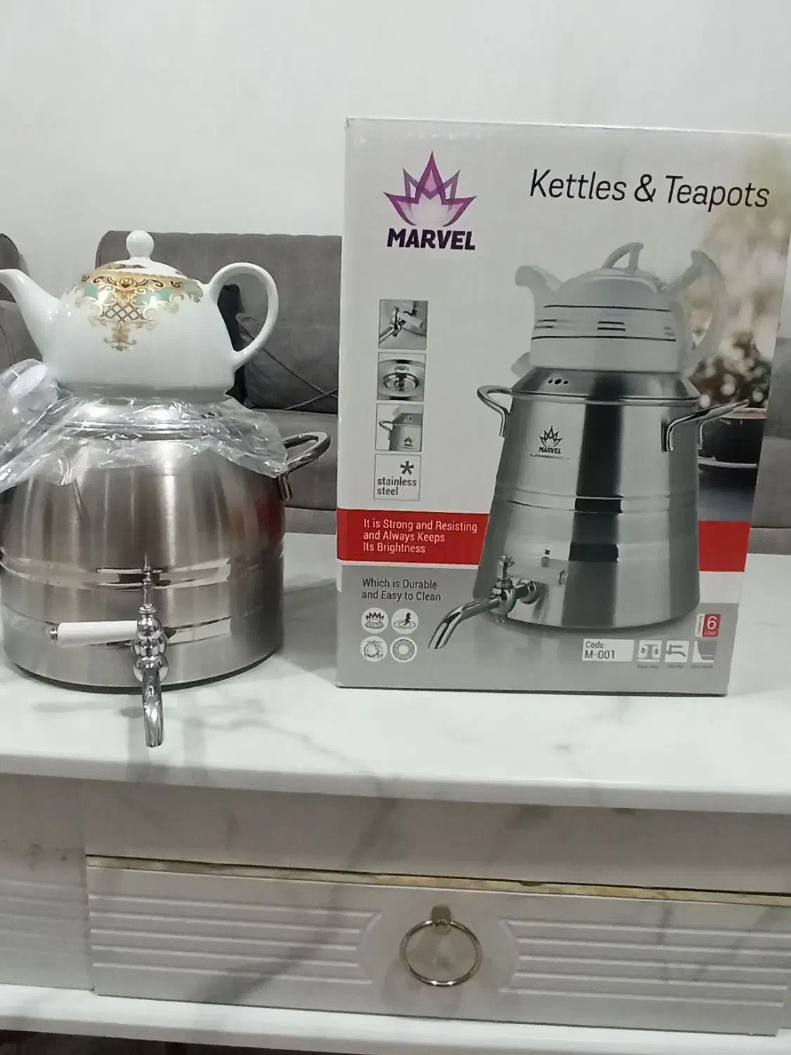 سماور کتری قوری marvel اکبند|سماور، چای‌ساز، قهوه‌ساز|پاکدشت, پاکدشت (مامازند)|دیوار