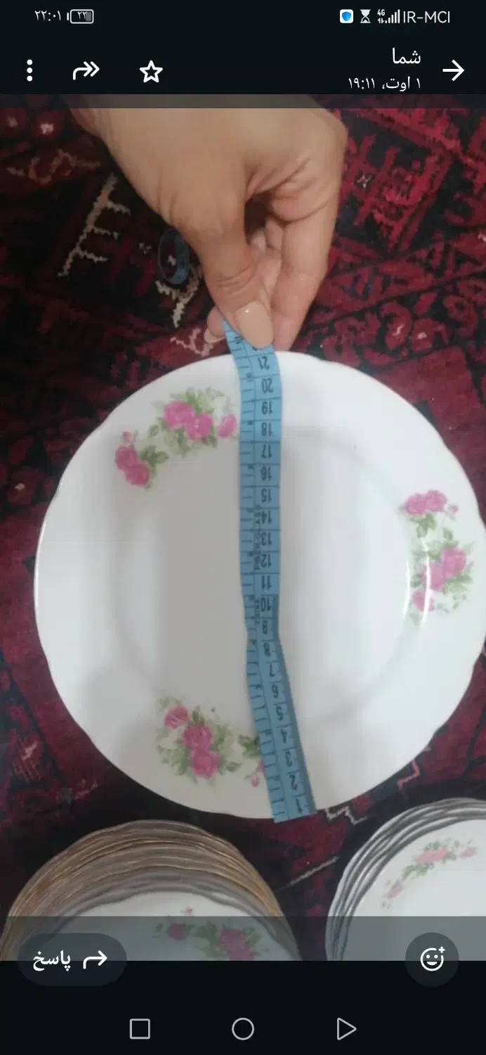 سرویس گل سرخی|ظروف سرو و پذیرایی|شیراز, هفت تنان|دیوار