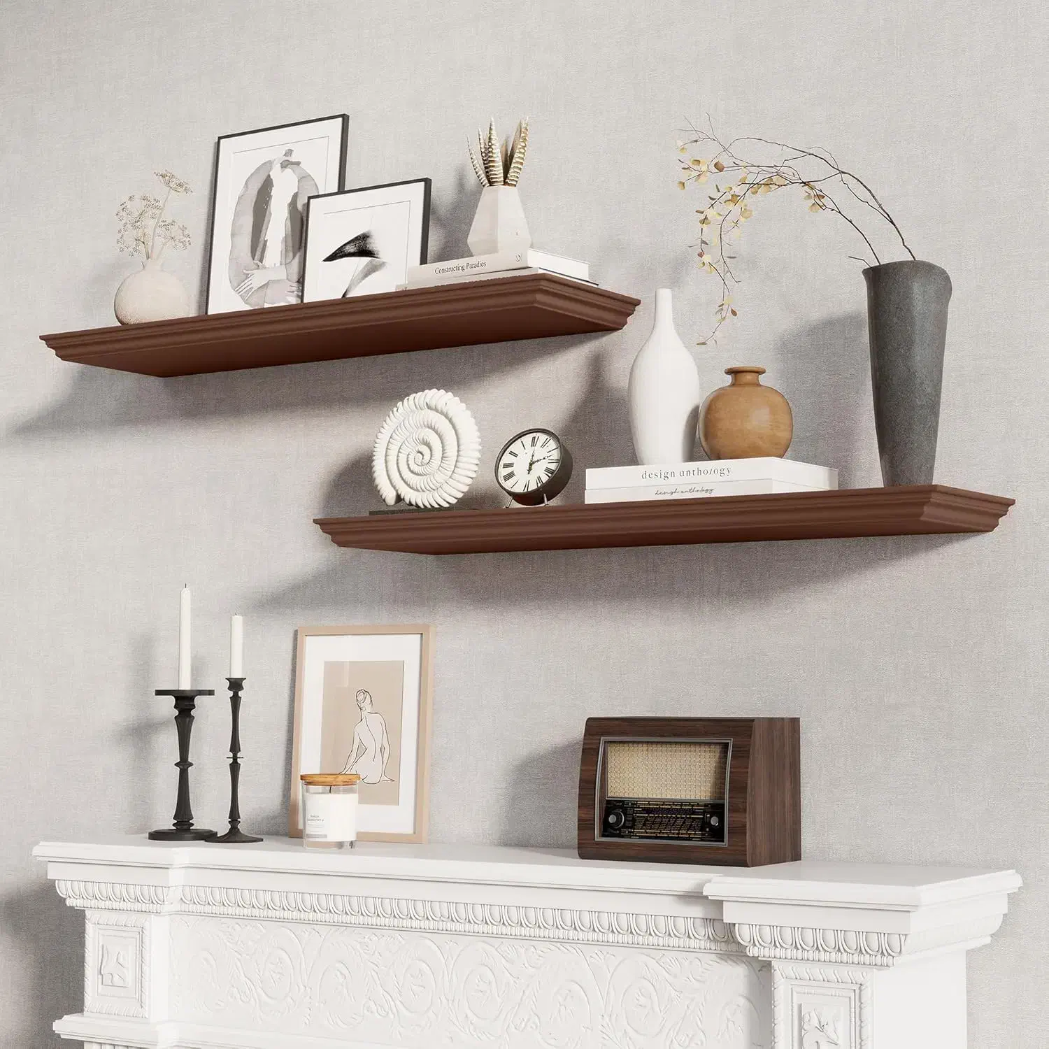 شلف (طبقه) کلاسیک|کتابخانه، شلف، قفسه‌های دیواری|مشهد, شهید فرامرز عباسی|دیوار