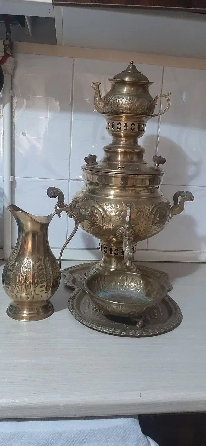 ست سماور برنز|سماور، چای‌ساز، قهوه‌ساز|تبریز, |دیوار