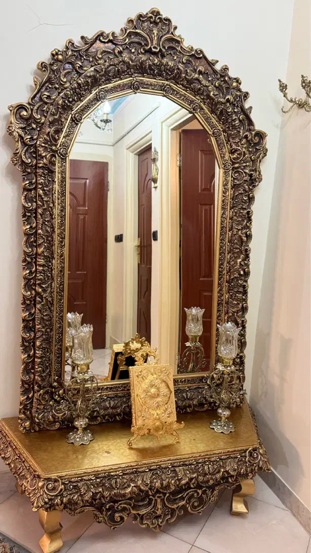 آینه چوبی با کنسول|مبلمان خانگی و میز عسلی|پاکدشت, پاکدشت (مامازند)|دیوار