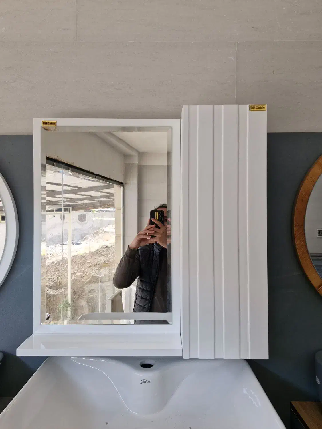 آینه باکسpvcضدآب ابعاد۶۰×۶۰حوله مخفی راه راه|لوازم سرویس بهداشتی|رودهن, |دیوار