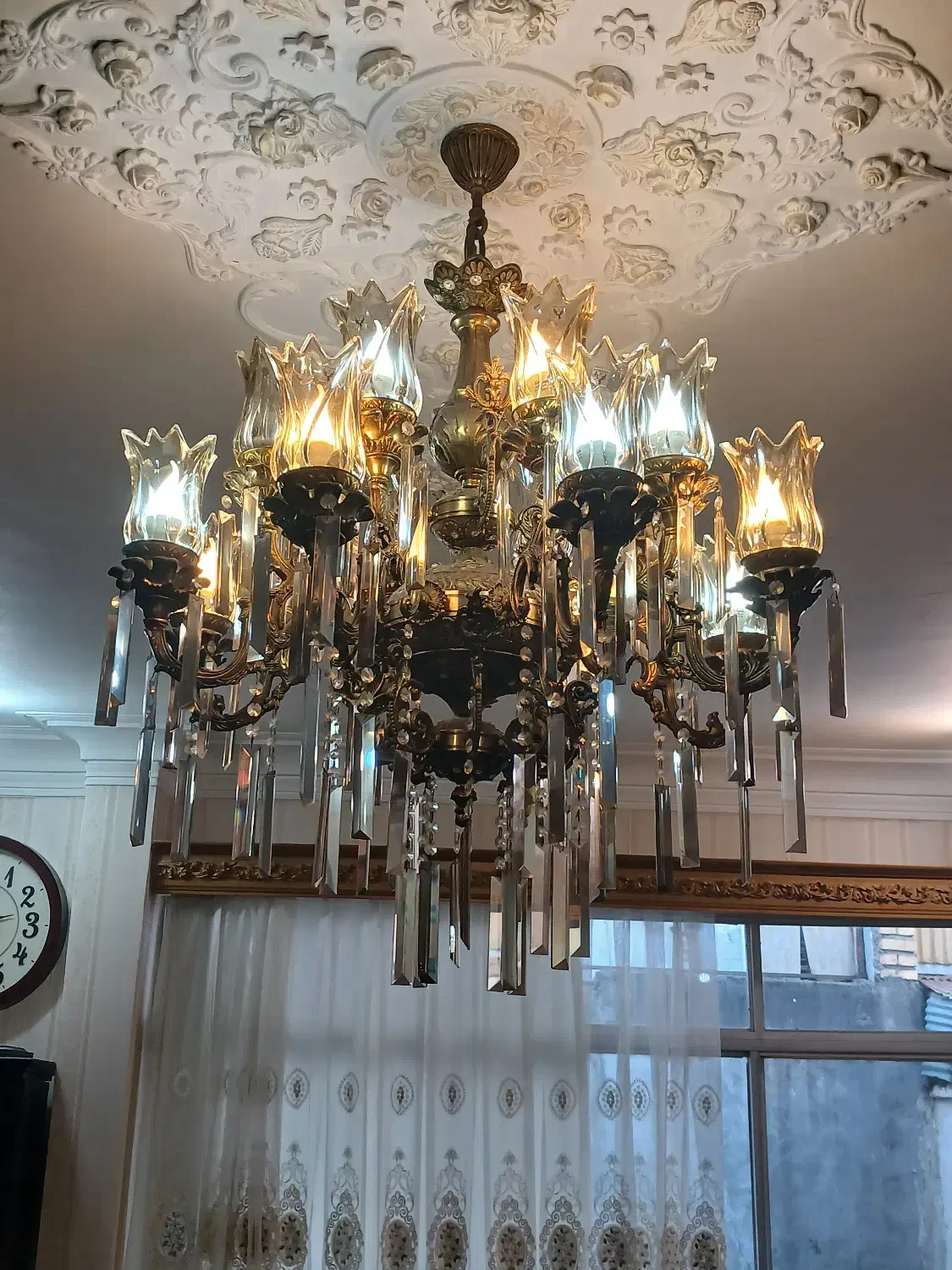 لوستر برنز ۸ شاخه|لوستر و چراغ آویز|رشت, پاستوریزه|دیوار