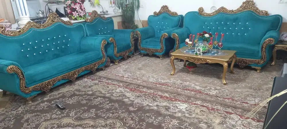 مبل شزلون طاووسی|مبلمان خانگی و میز عسلی|شیراز, شهرک مهدی‌آباد|دیوار
