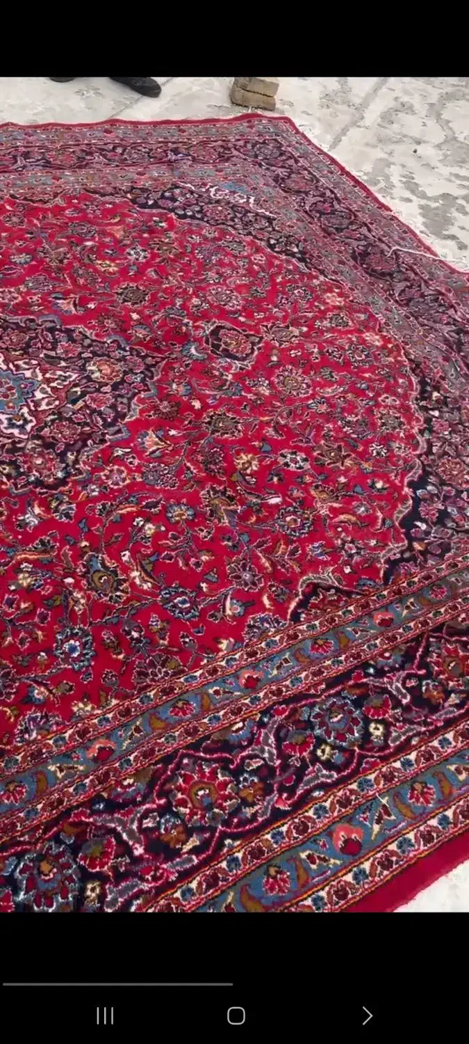 فرش۱۲ متری۱۲۰سال‌قدمت‌ بافت کاشان|فرش|اقبالیه, |دیوار