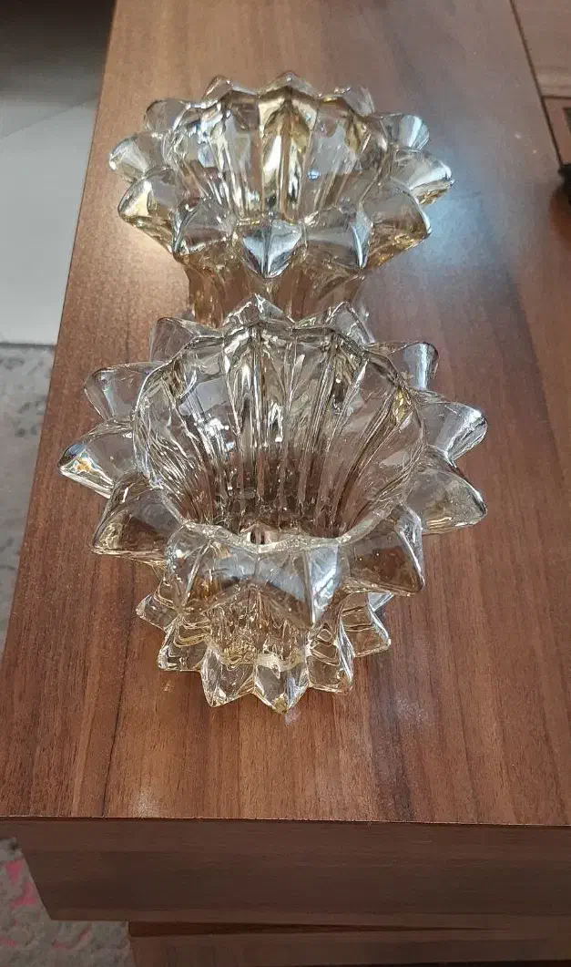 شیشه کریستال طرح لاله خطی شامپاینی لوستر|لوستر و چراغ آویز|کرج, باغستان|دیوار