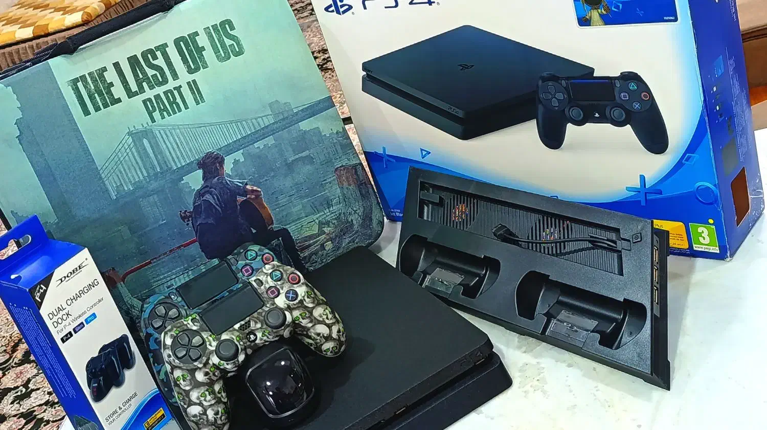 نو با لوازم جانبی و بازیها PS4 Slim|کنسول، بازی ویدئویی و آنلاین|ملارد, |دیوار