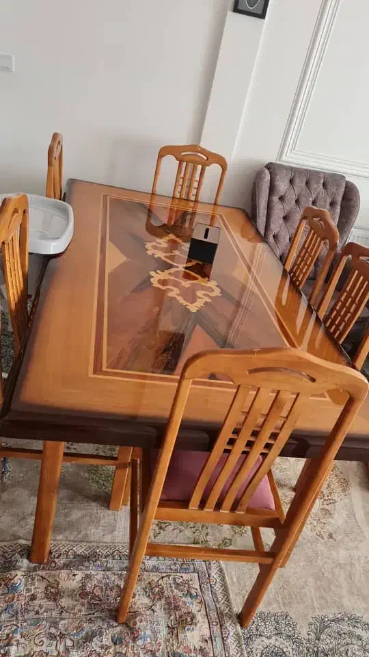 میز ناهارخوری ۸ نفره|میز و صندلی غذاخوری|الشتر, |دیوار