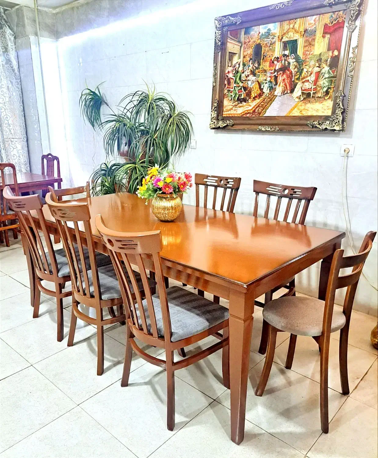غذاخوری 8 نفره تمام چوب لهستانی زیر قیمت فروشگاهی|میز و صندلی غذاخوری|تبریز, |دیوار