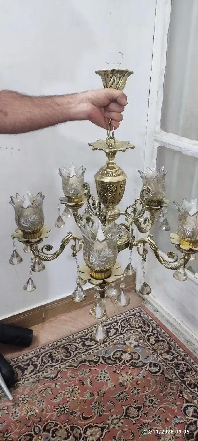 لوستر دو عدد رنگ ثابت و در حد نو|لوستر و چراغ آویز|مشهد, نوید|دیوار