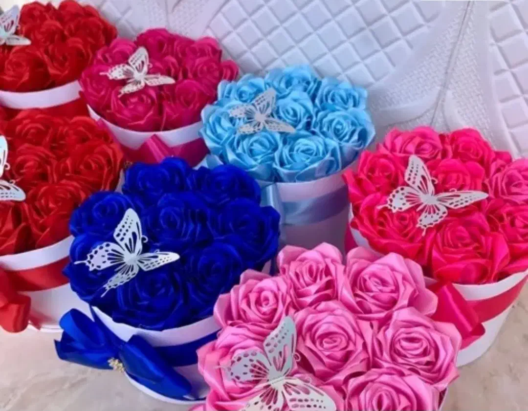 انواع رنگ گل روبانی شاخه ای ۱۵ تومن|گل مصنوعی|رفسنجان, |دیوار