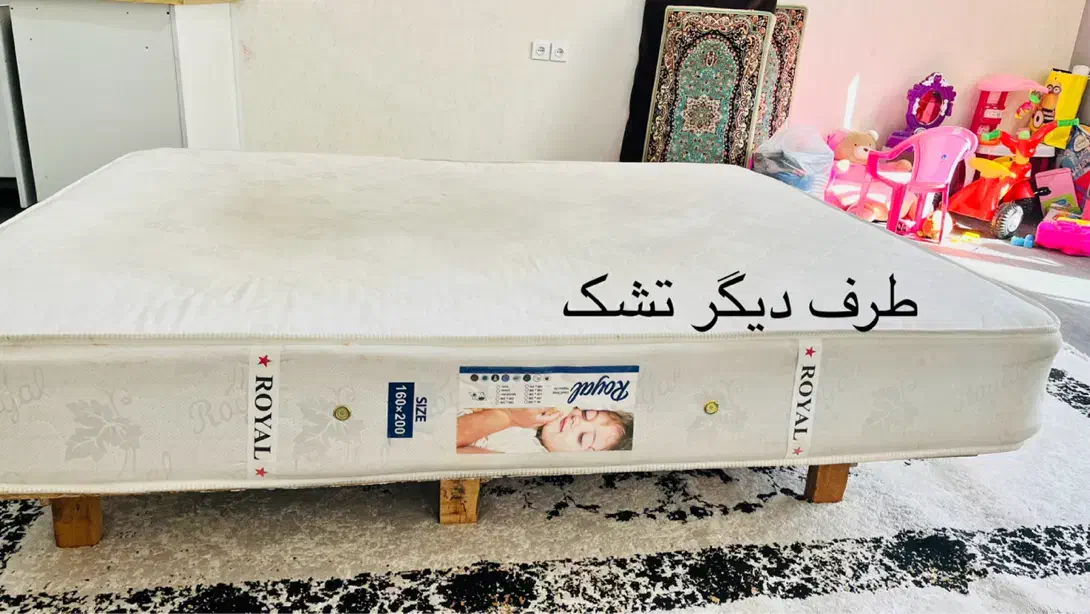تخت خواب دو نفره با تشک طبی رویال و کفی تشک تخت|تخت و سرویس خواب|تهران, تهران‌نو|دیوار
