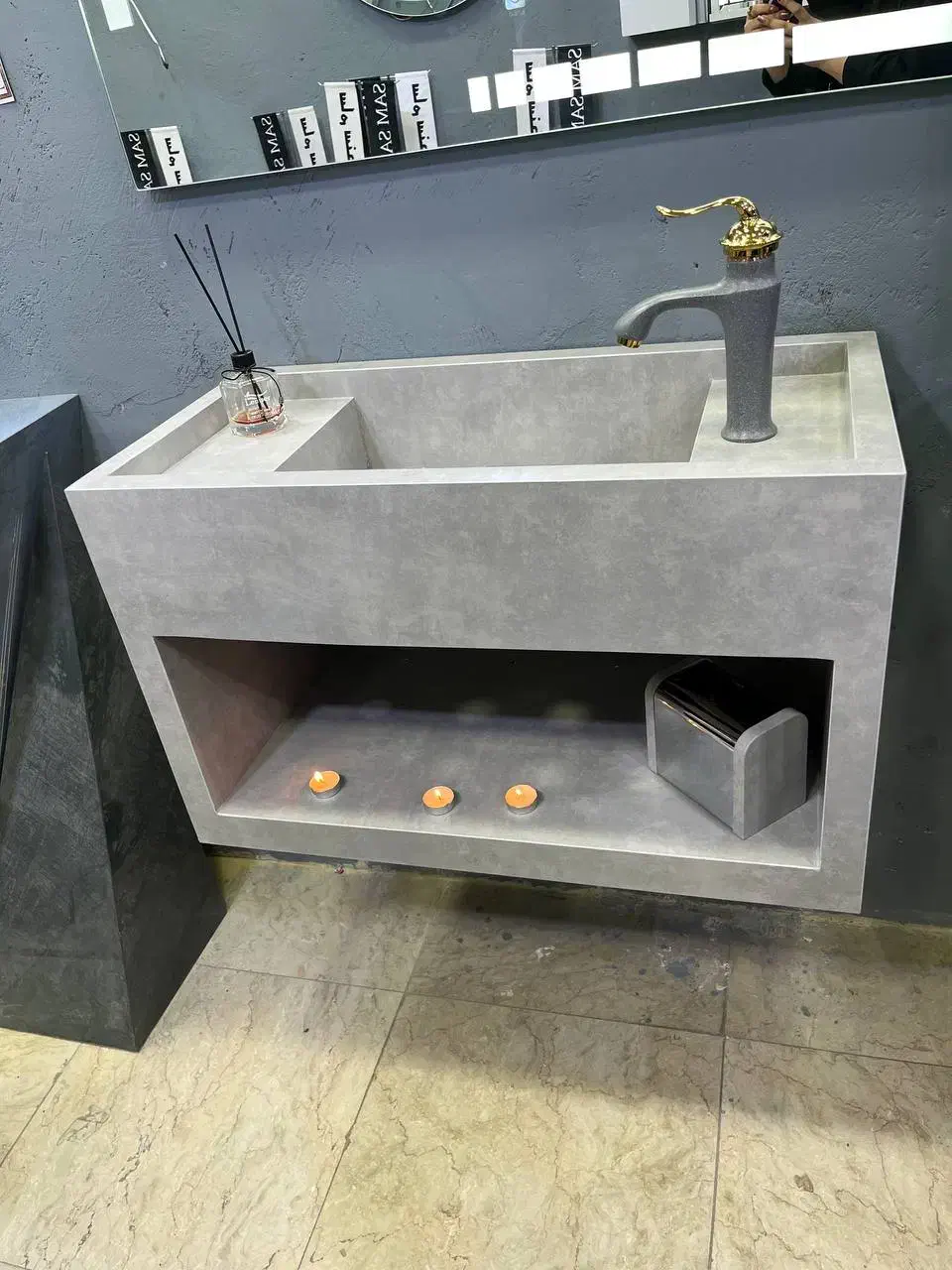 روشویی طوسی شلف دار|لوازم سرویس بهداشتی|اصفهان, سرچشمه|دیوار