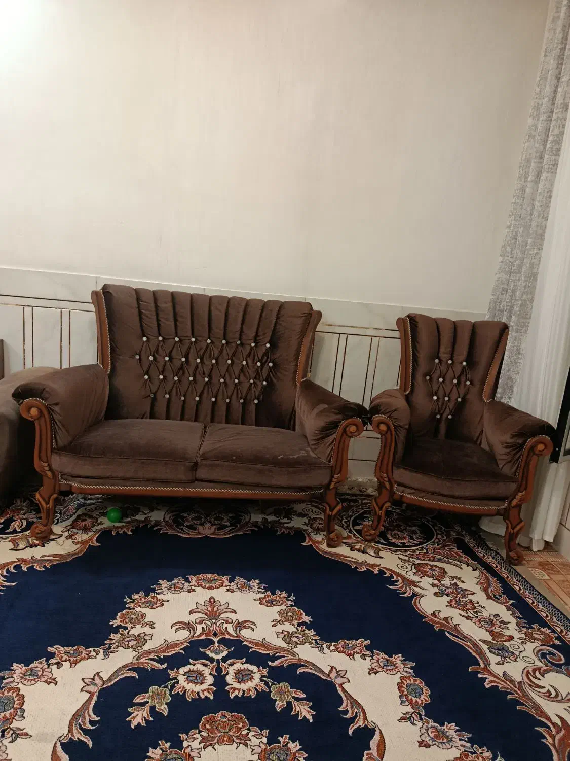 مبلمان 9نفره چوب گردو|مبلمان خانگی و میز عسلی|خمینی‌شهر, |دیوار