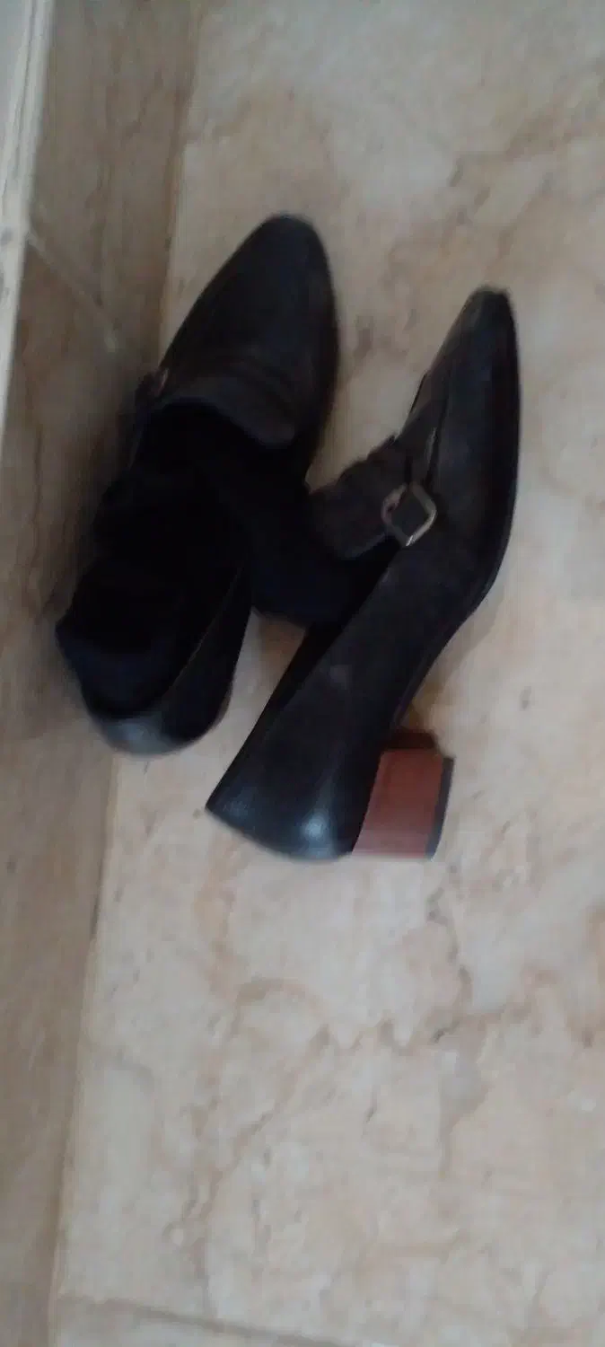 کفش چرم مشکی|کیف، کفش، کمربند|آران و بیدگل, |دیوار