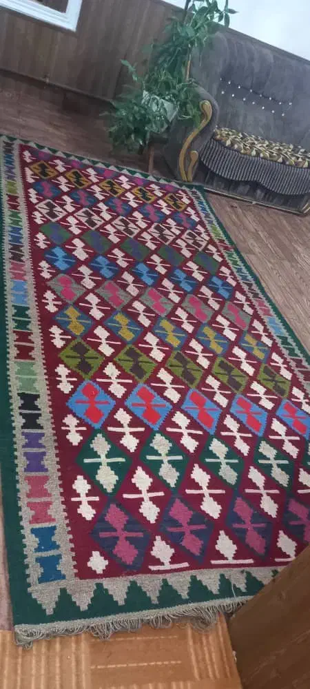 گلیم دست بافت نو نو نخ پشم|گلیم، جاجیم، گبه|شیراز, تندگویان|دیوار