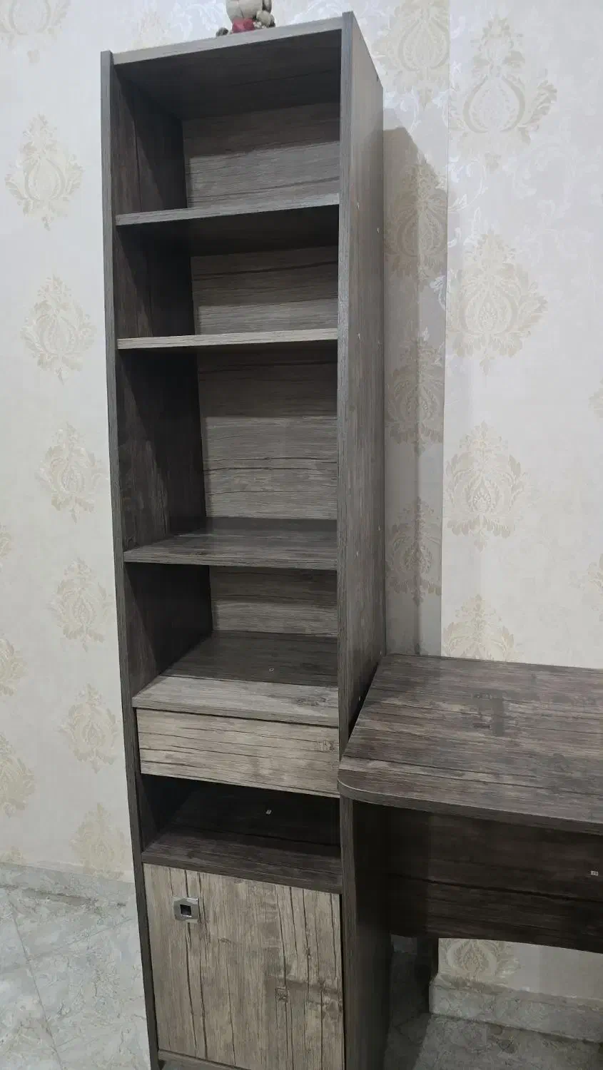 میز و کتابخانه ام دی اف|کتابخانه، شلف، قفسههای دیواری|دزفول, |دیوار