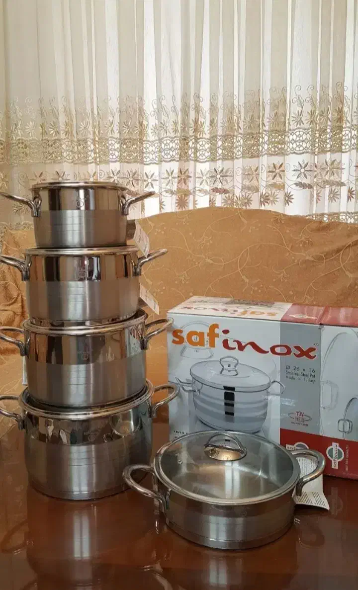 سرویس قابلمه استیل اصلی قدیمی safinox اورجینال ترک|ظروف پخت‌وپز|تهران, پونک|دیوار