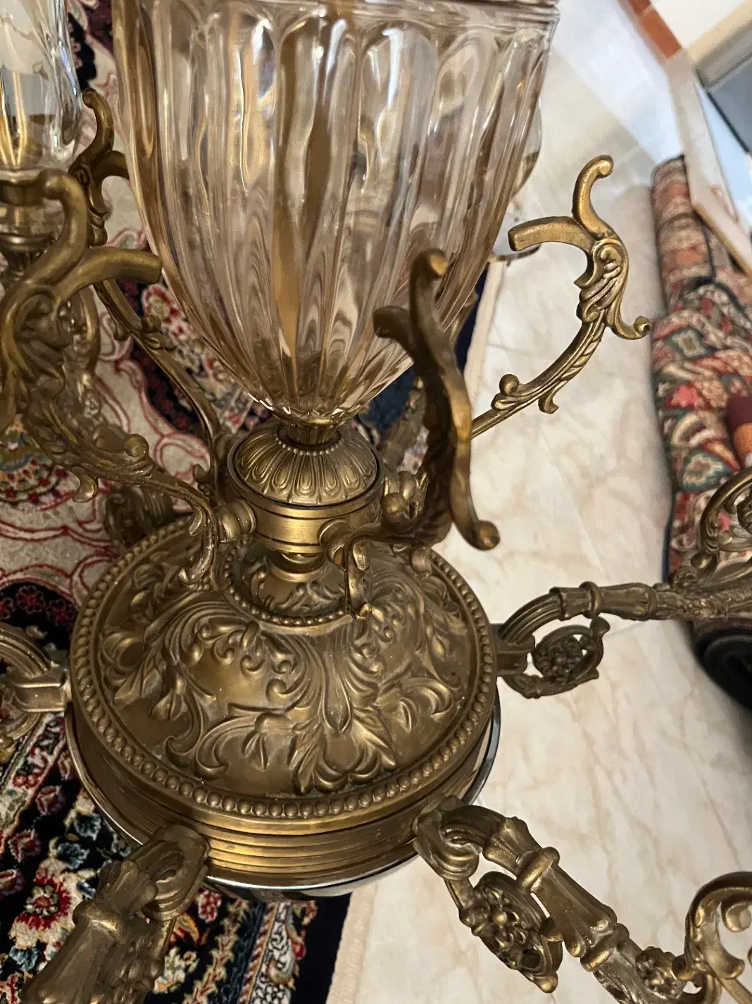 ۲ عددلوستر برنز اصل همراه با دیوار کوب|لوستر و چراغ آویز|اندیشه, اندیشه فاز ۱|دیوار