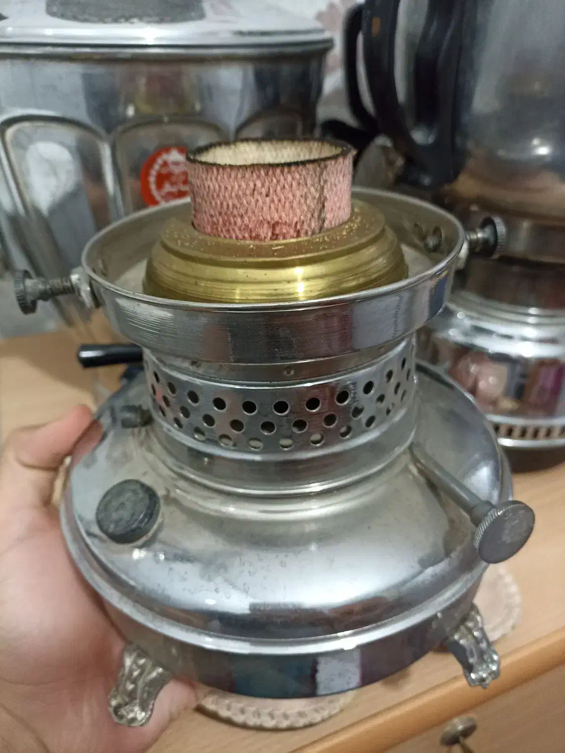 سماور نفتی برنجی ۵ لیتری|سماور، چای‌ساز، قهوه‌ساز|گلستان (تهران), |دیوار