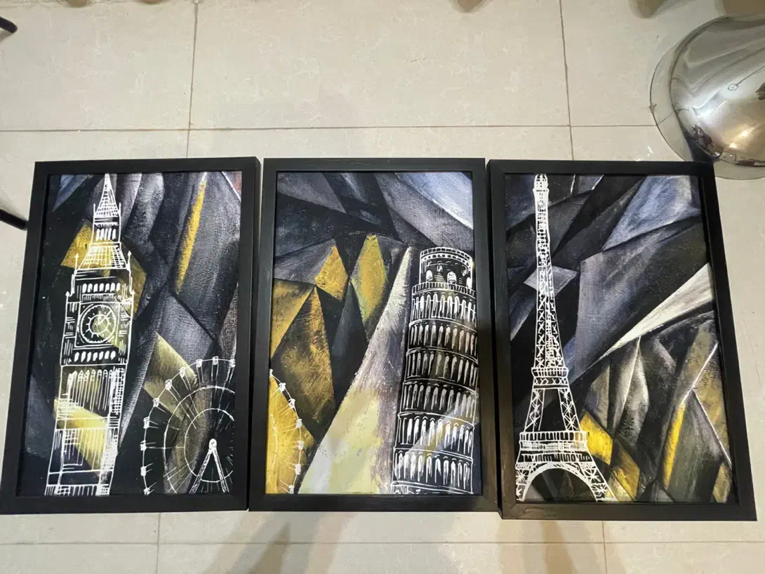 تابلوی ۳ تایی|تابلو، نقاشی، عکس|گلبهار, شهر جدید گلبهار|دیوار