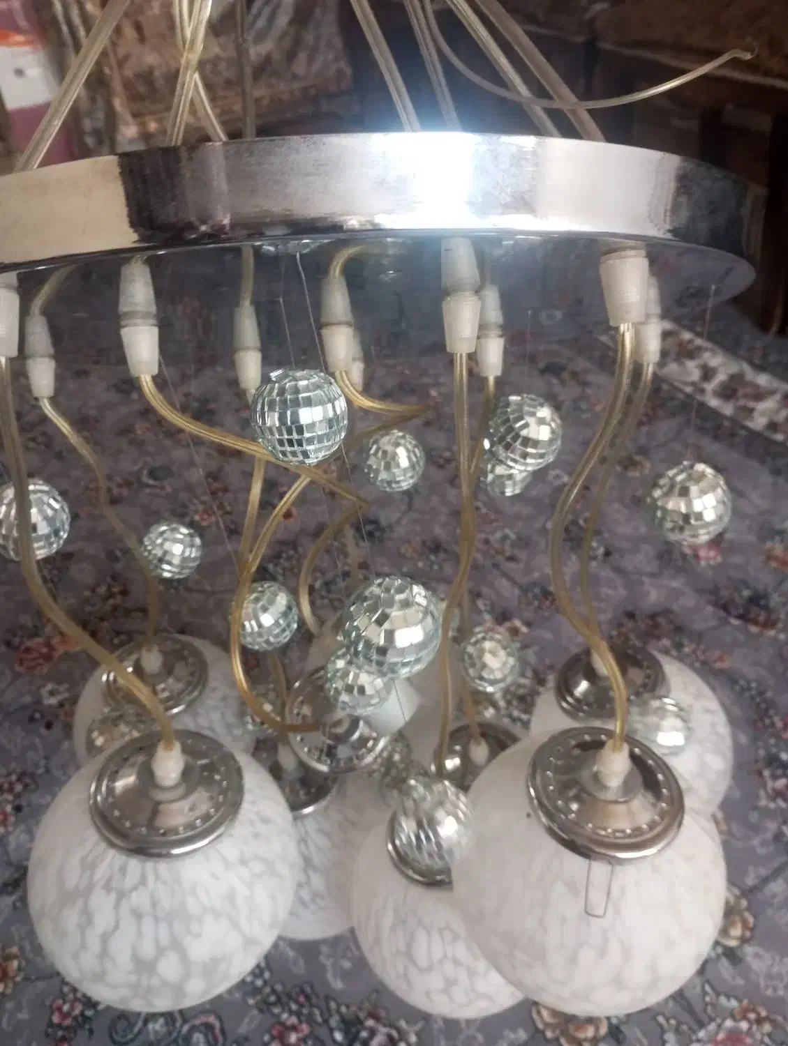 یک لوستر ۱۰تای سالم فقط ۲تاشیشش شگسته|لوستر و چراغ آویز|تبریز, |دیوار