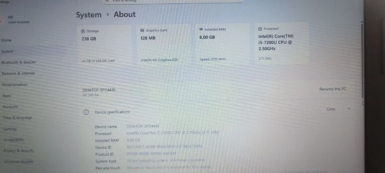 لپتاپ HP مدل (7265NGW) فروش یا معاوضه با گوشی جدید|رایانه همراه|شیراز, شهرک گلستان|دیوار