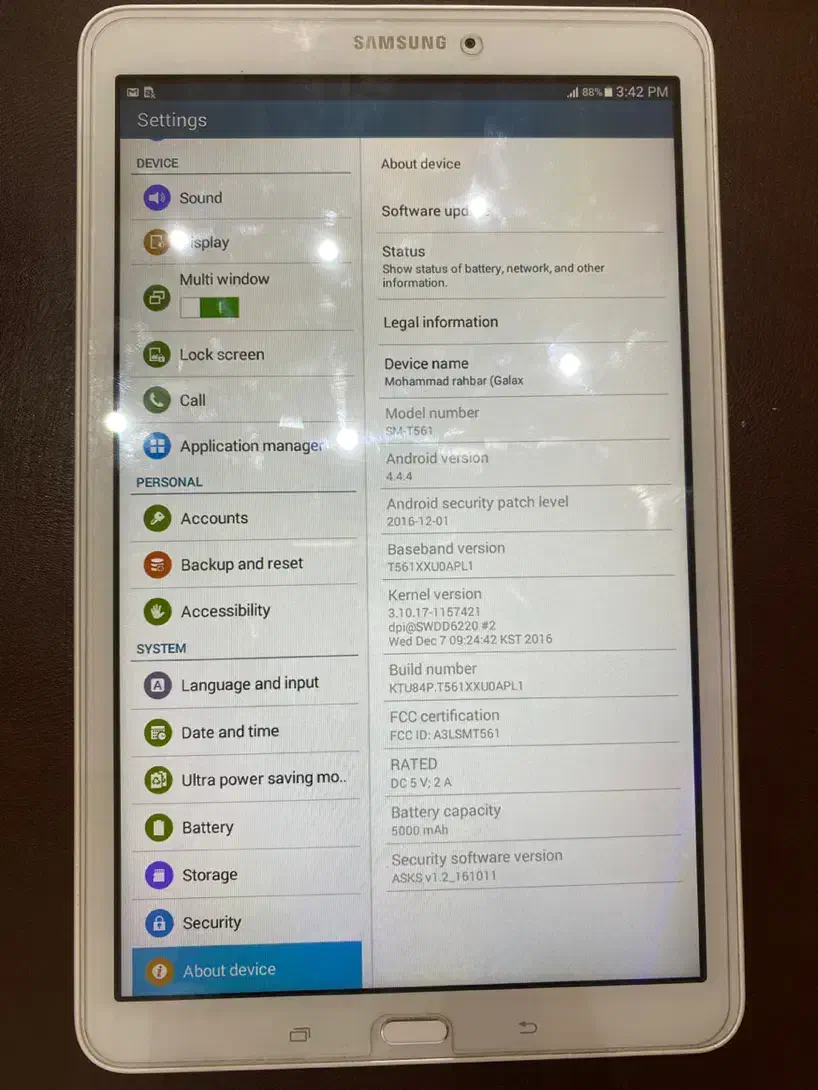 تبلت سامسونگ مدل SM-T561 (سیمکارتخور)|تبلت|سلماس, |دیوار