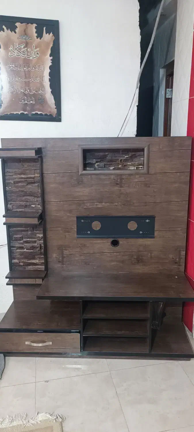 زیر تلویزیونی طرح چوب و Mdf|میز تلویزیون|ایلام, |دیوار