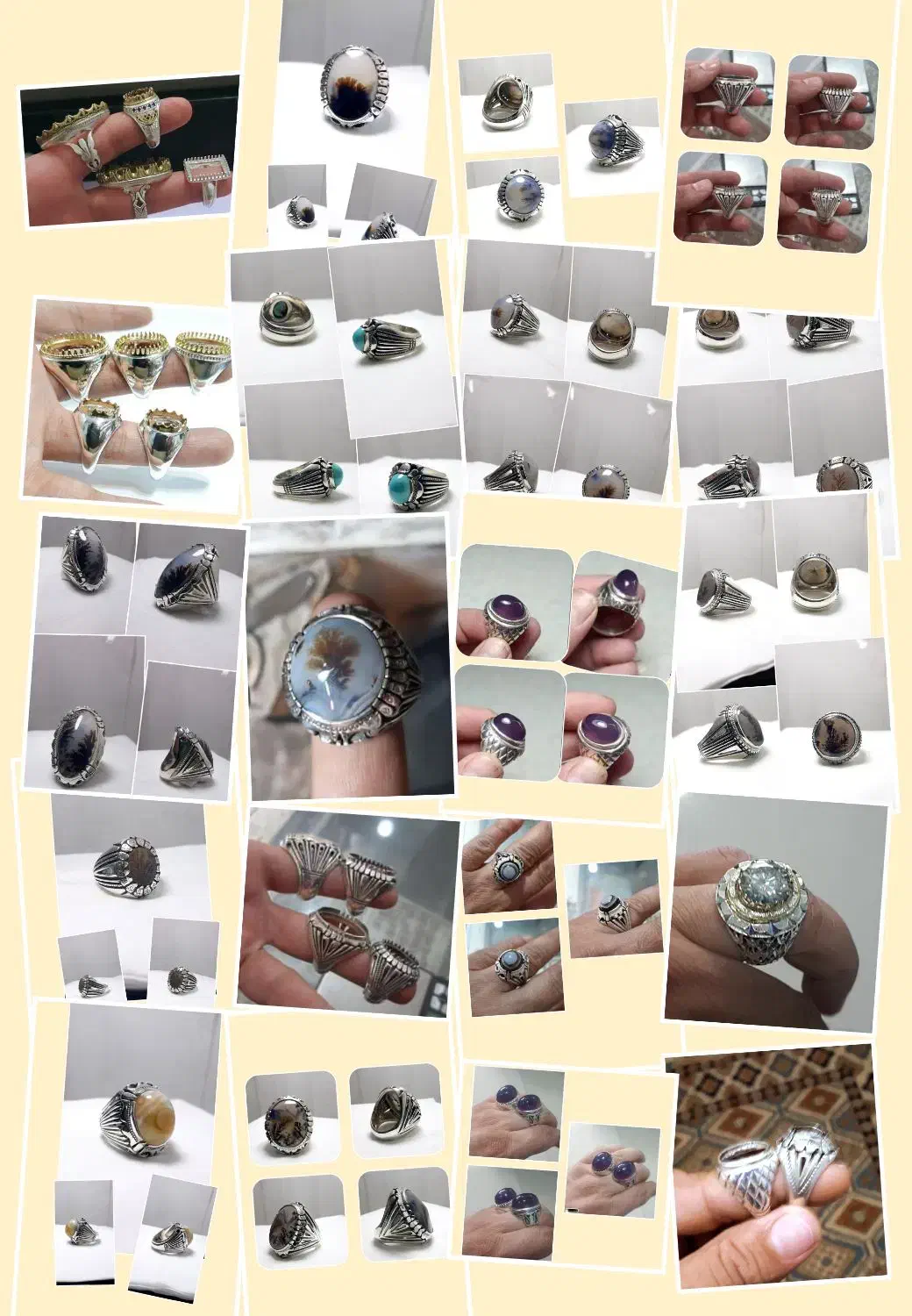 انواع انگشتر عقیق و شجر و فیروزه|جواهرات|رشت, سعدی (تختی)|دیوار