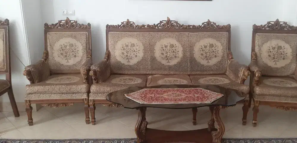 مبلمان سلطنتی چوب راش|مبلمان خانگی و میز عسلی|سمنان, |دیوار