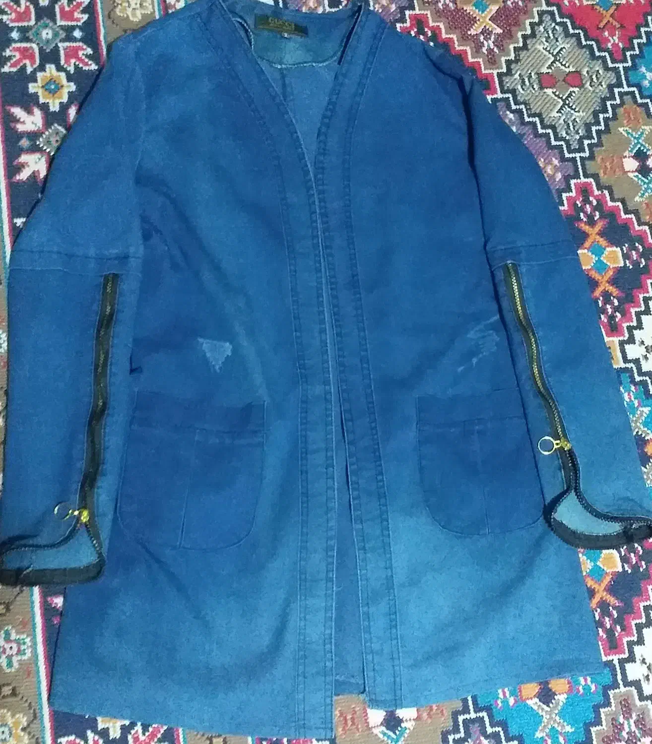 مانتو طرح لی کاغذی ابی کوتاه فروش فوری|لباس|پیر بکران, |دیوار