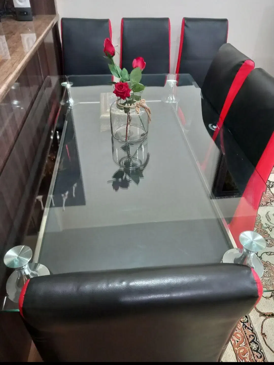 میزنهارخوری۶نفره شیشه ترک با۶عددصندلی|میز و صندلی غذاخوری|شهرکرد, |دیوار