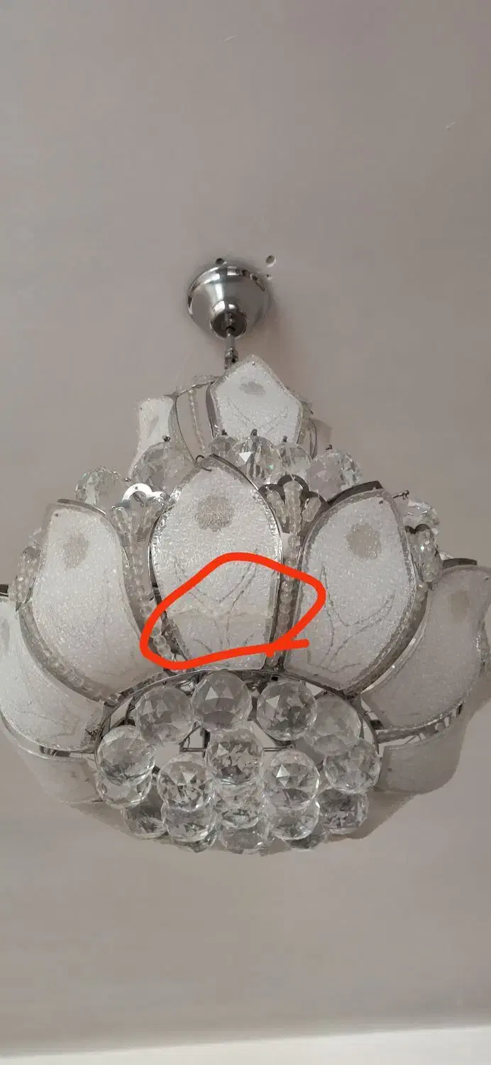 لوستر کریستالی 6 شعله|لوستر و چراغ آویز|مشهد, عبادی|دیوار
