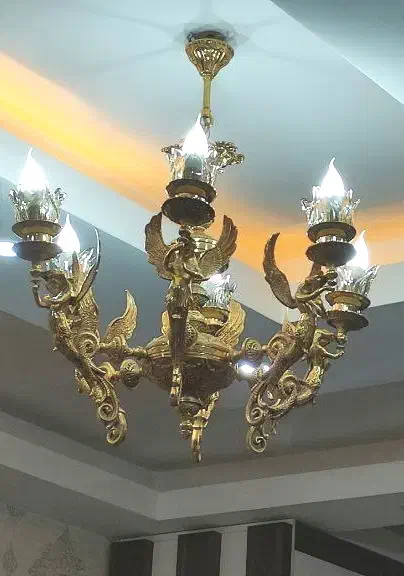 دو عدد لوستر فرشته آبکاری طلا|لوستر و چراغ آویز|تهران, مشیریه|دیوار