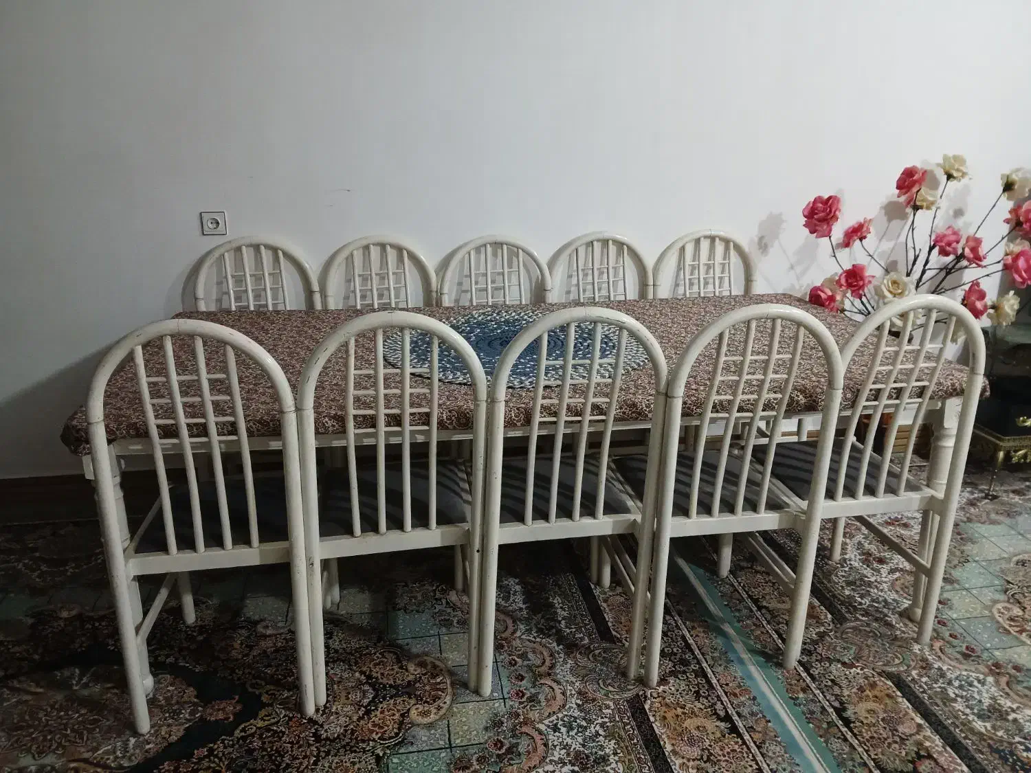 میز نهارخوری ۱۰ نفره چوب راش سالم|میز و صندلی غذاخوری|خرم‌آباد, |دیوار