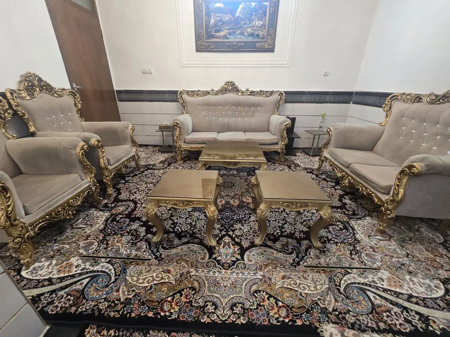 مبلمان ۷ نفره با میز وسط و  دو عدد عسلی|مبلمان خانگی و میز عسلی|تاکستان, |دیوار