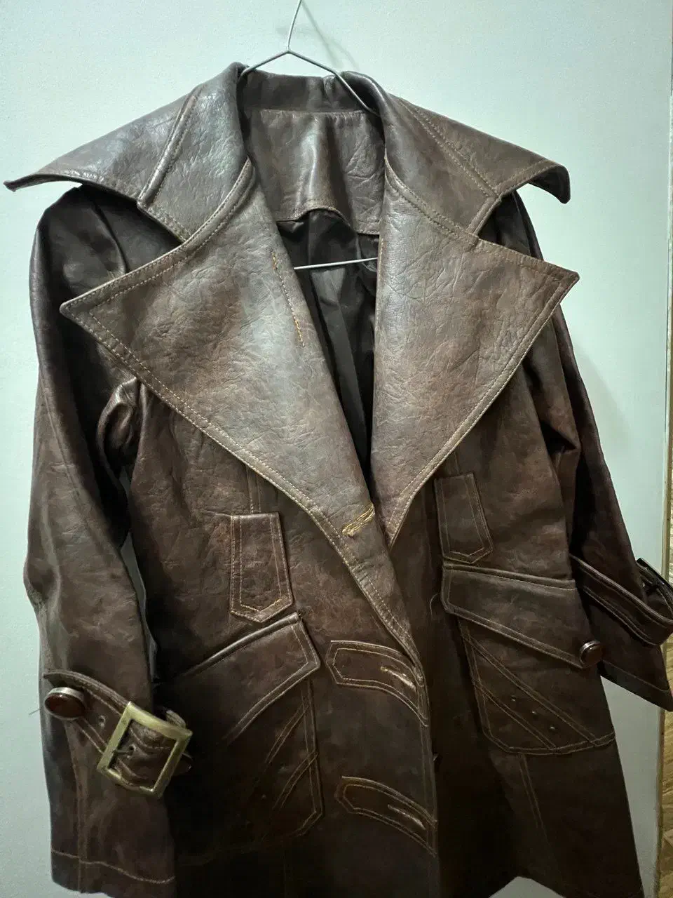 کاپشن چرم قهوه ای شیک|لباس|آمل, |دیوار