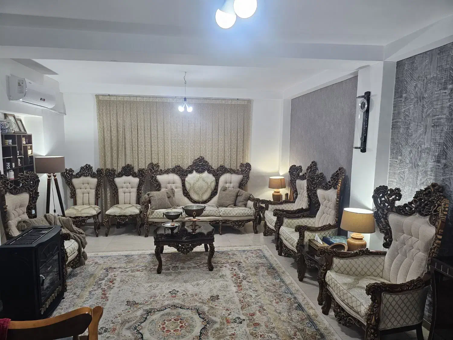 مبل سلطنتی ۹ نفره چوب راش گرجستان|مبلمان خانگی و میز عسلی|جم, |دیوار