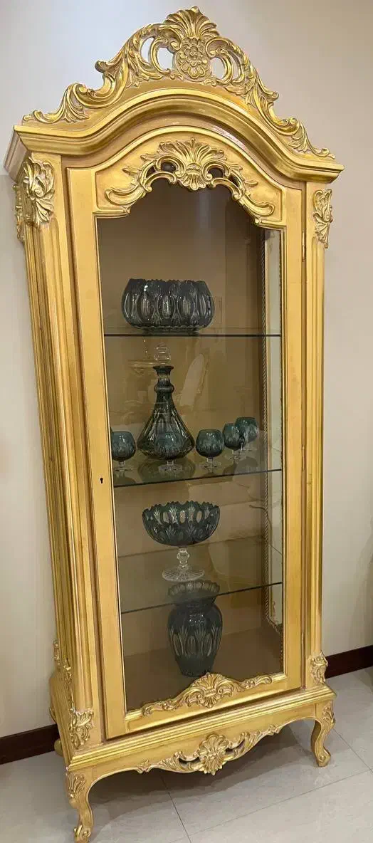 بوفه ورق طلا،چوب راش|بوفه، ویترین، کنسول|تهران, نیروی هوایی (پیروزی)|دیوار