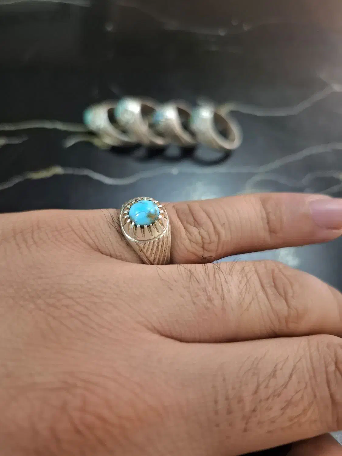 انگشتر دستساز فیروزه نیشابوری|جواهرات|تهران, زمزم|دیوار