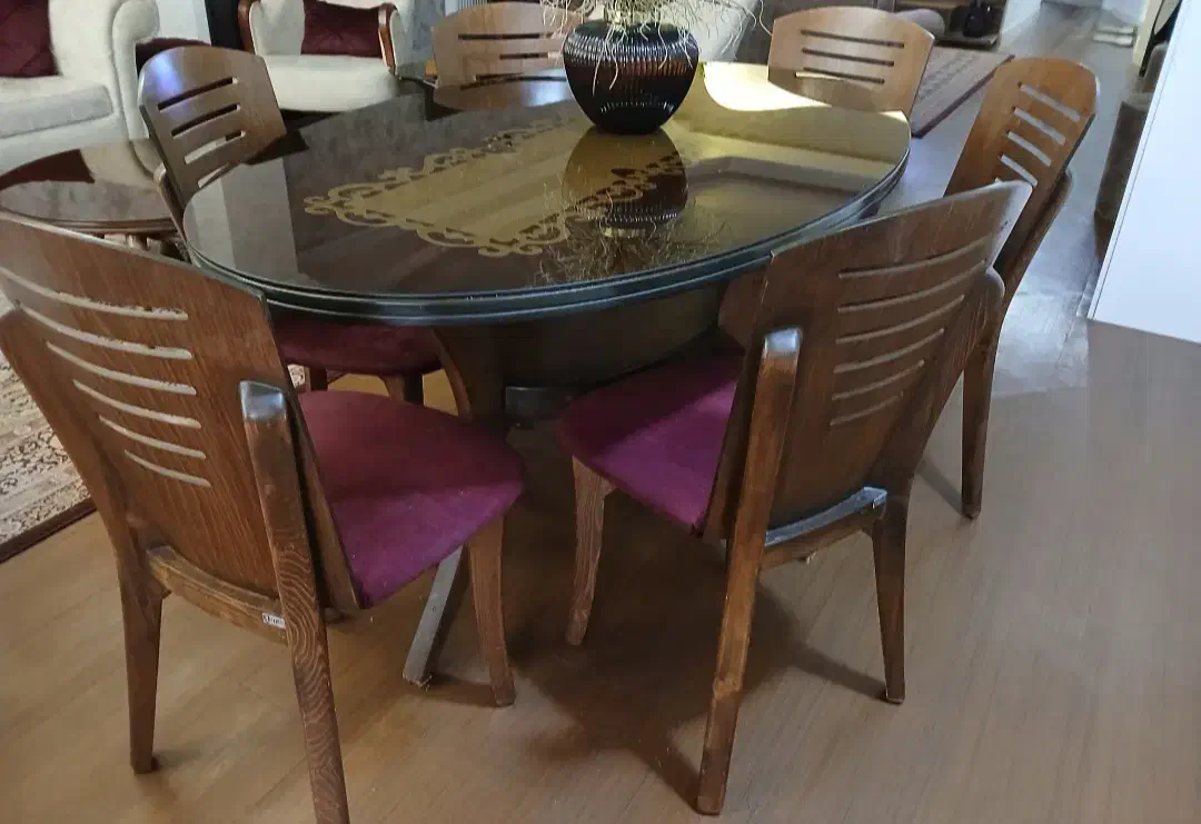 میز غذاخوری ۶ نفره با ۶ عدد صندلی|میز و صندلی غذاخوری|گرگان, |دیوار