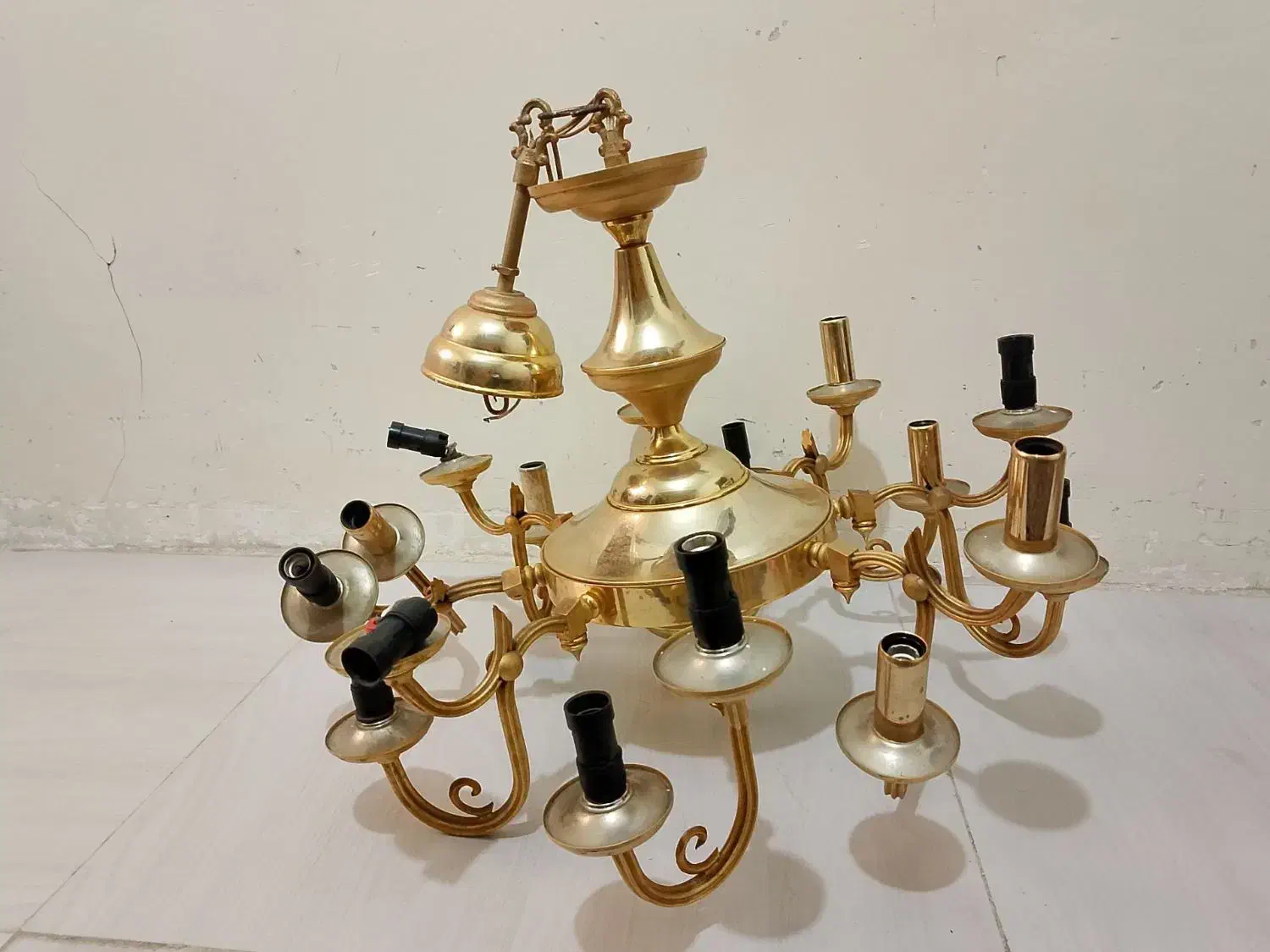 دوعدد لوستر برنز ابگاری|لوستر و چراغ آویز|بهارستان, |دیوار