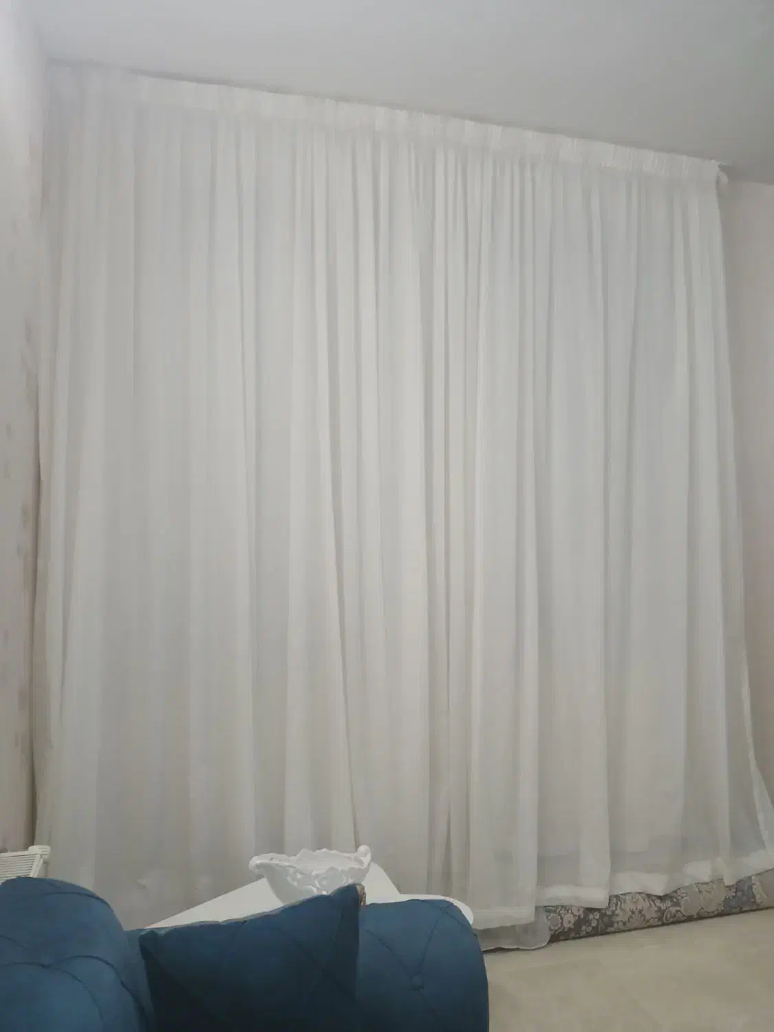 پرده حریر ساده یا آستری پرده گل دار وپرده سورمه|پرده، رانر، رومیزی|شاهینشهر, عطار|دیوار