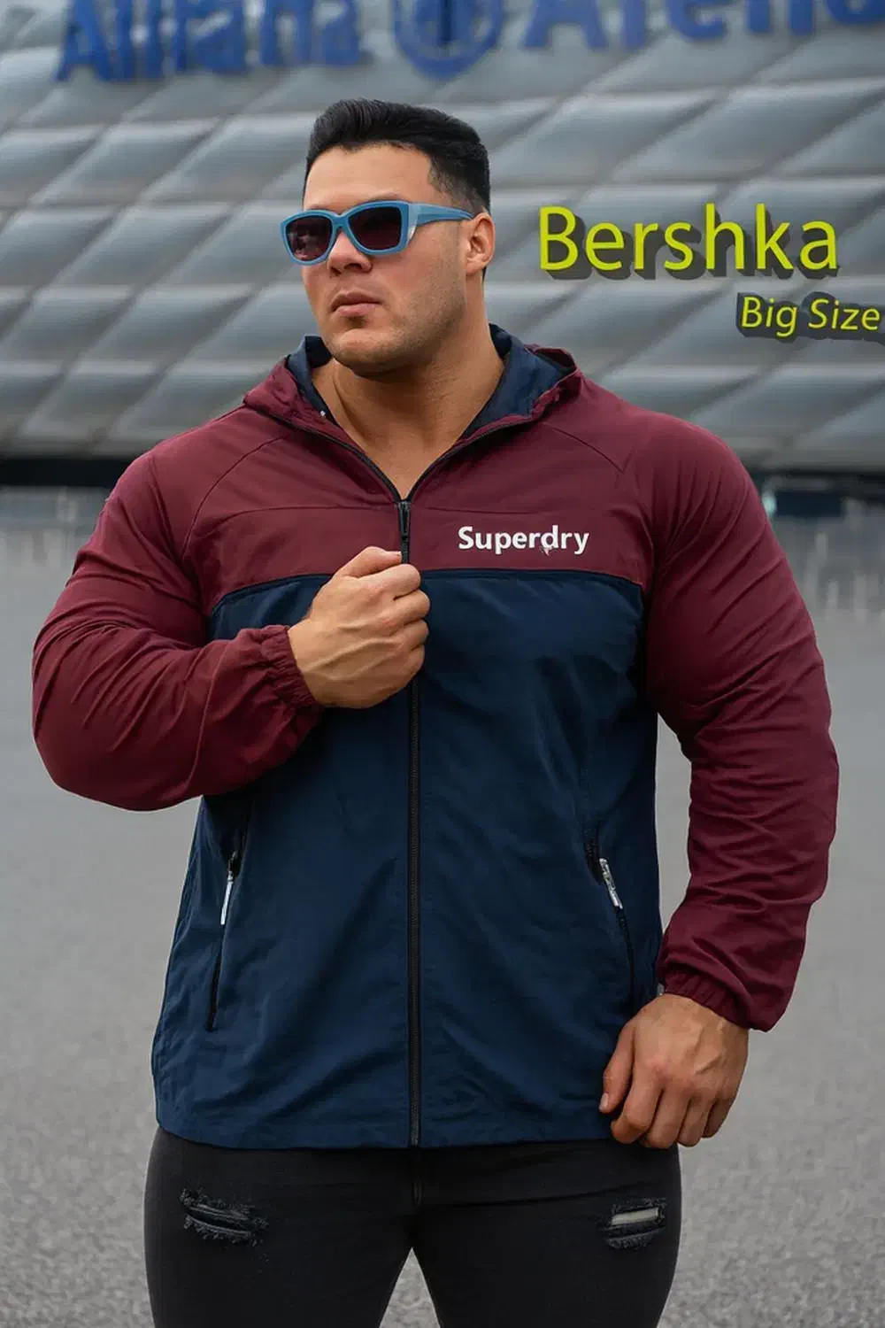سویشرت بادگیر سایز بزرگ ۵۸ تا ۶۴ superdry تکرنگ|لباس|تهران, خزانه|دیوار