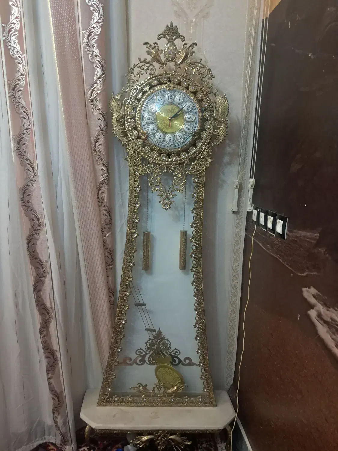 ساعت بورنجی وبوفه برنجی|بوفه، ویترین، کنسول|اهر, |دیوار